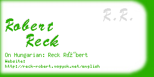 robert reck business card